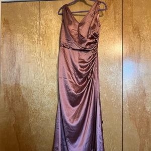 Revelry Dawson Satin Dress in desert rose color size 10 petite